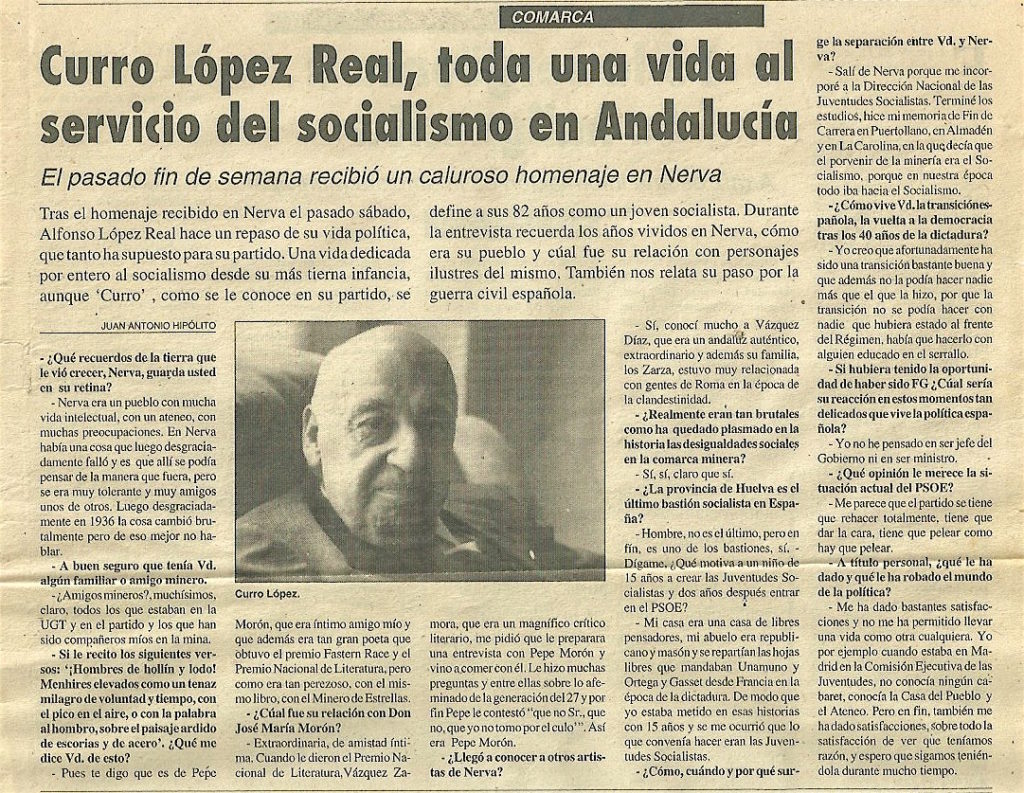 Entrevista a Curro López Real en 1995