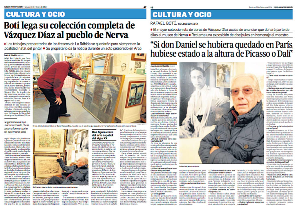 Entrevista a Rafael Botí en Huelva Información. Madrid. Febrero 2014