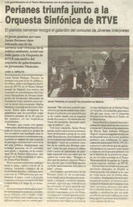 La crónica del concierto ofrecido por Perianes junto a la OSRTVE en Madrid en 1998